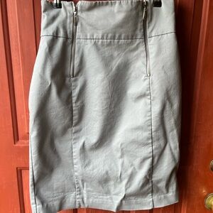 Worthington Light Gray Pencil Skirt with Zipper Accents